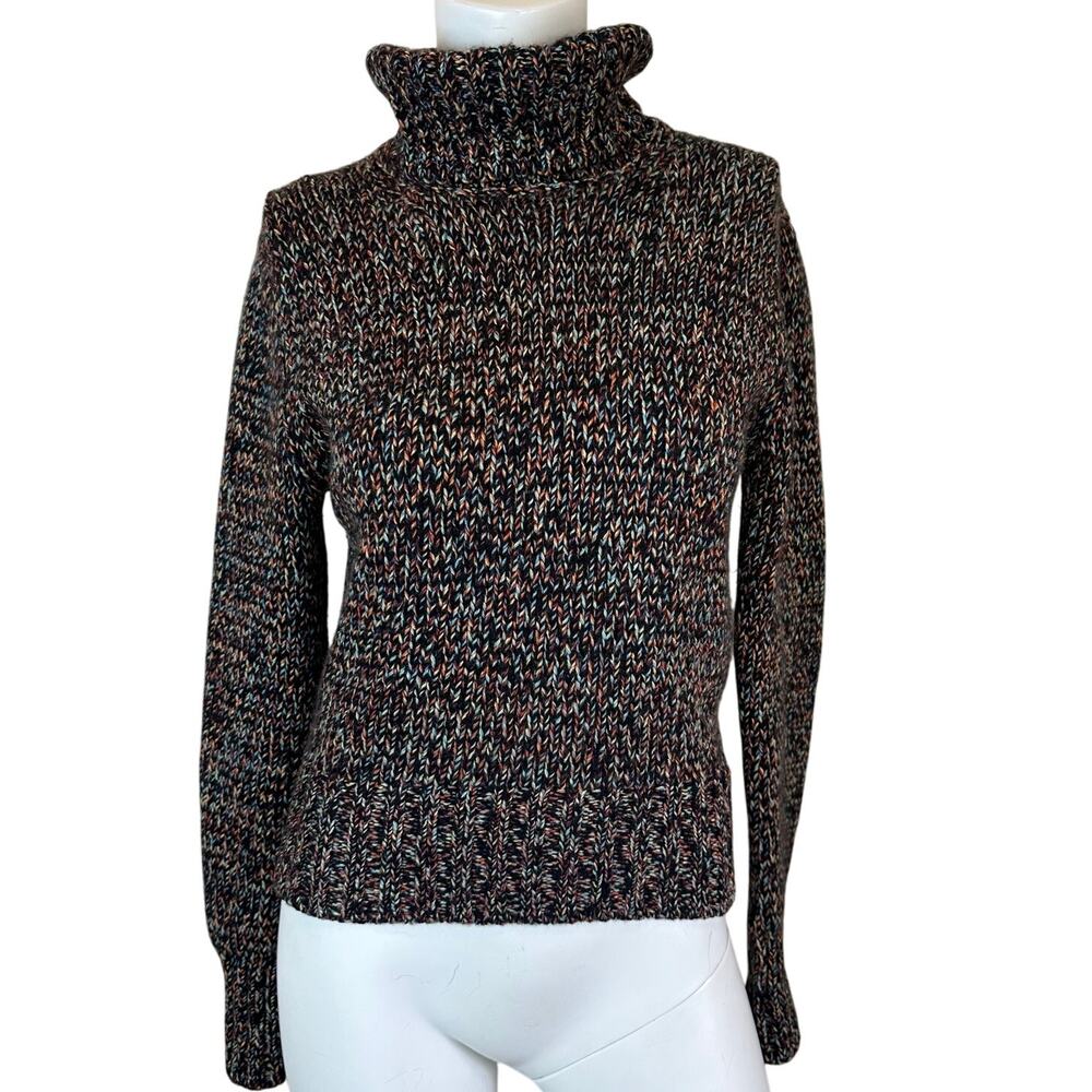 Cruciani Italian Women's Cashmere Confetti Turtleneck Short Sweater sz 42=XS/S